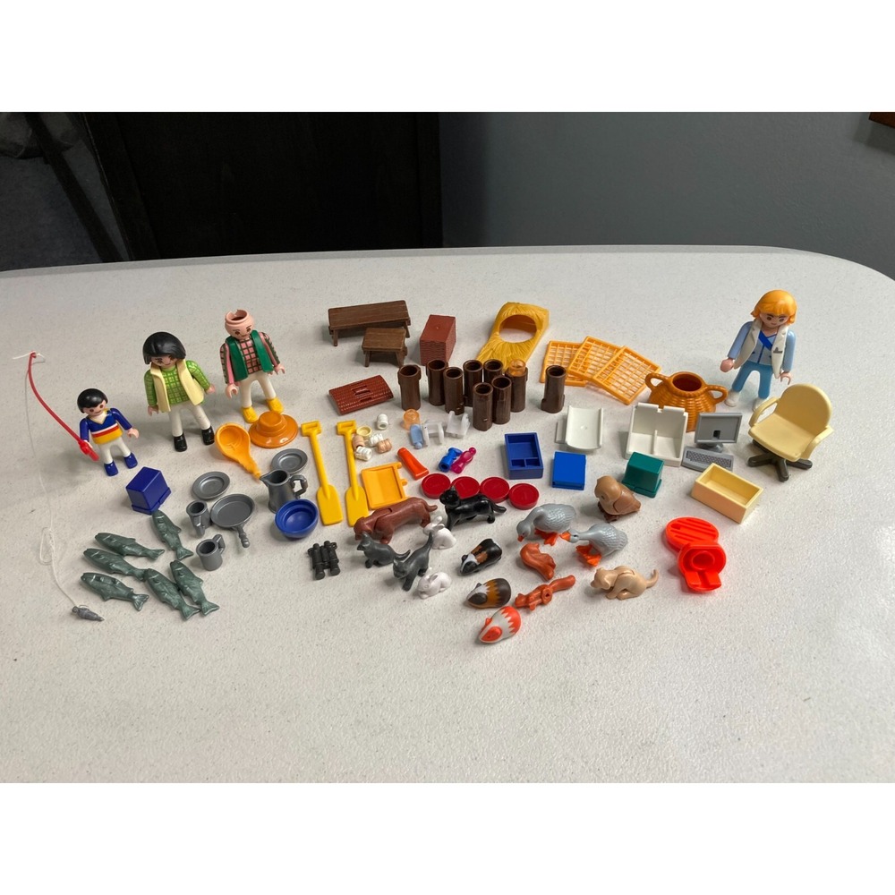 Vintage 1990 to 1995 Geobra Playmobil Figures Animals Accessories Parts Lot